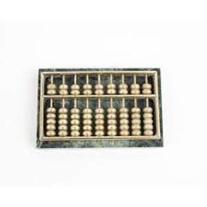 Chinese Abacus Brass &Marble Soroban base Vintage Mini Calculator